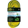 Gogreen GoGreen 16/3 25' Cold Weather Outdoor Extension Cord, Yellow w/Green Stripe. Lighted End GG-17725